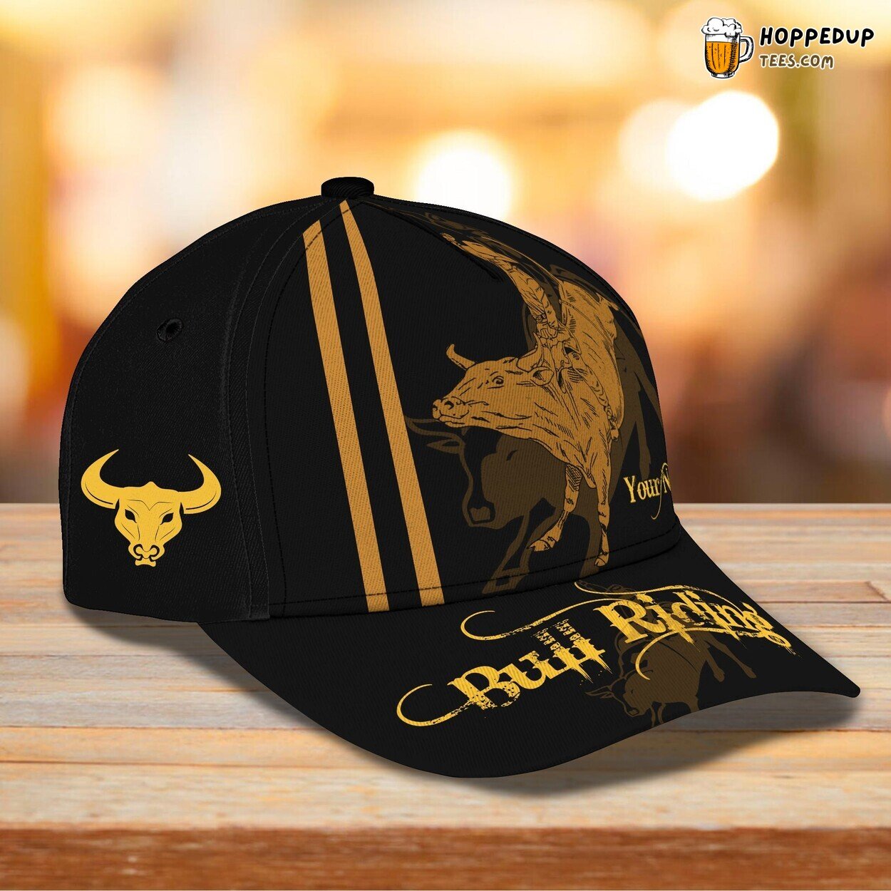 3D Personalized Classic Cap Bull Riding Unique Design Name Cap