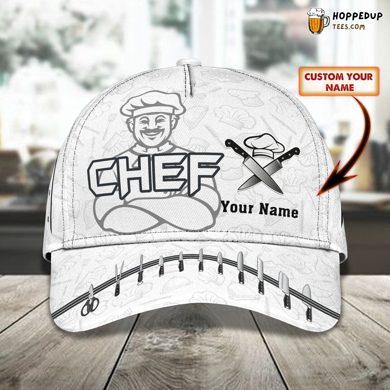 3D Personalized Classic Cap Chef Unique Design Name Cap Exclusive