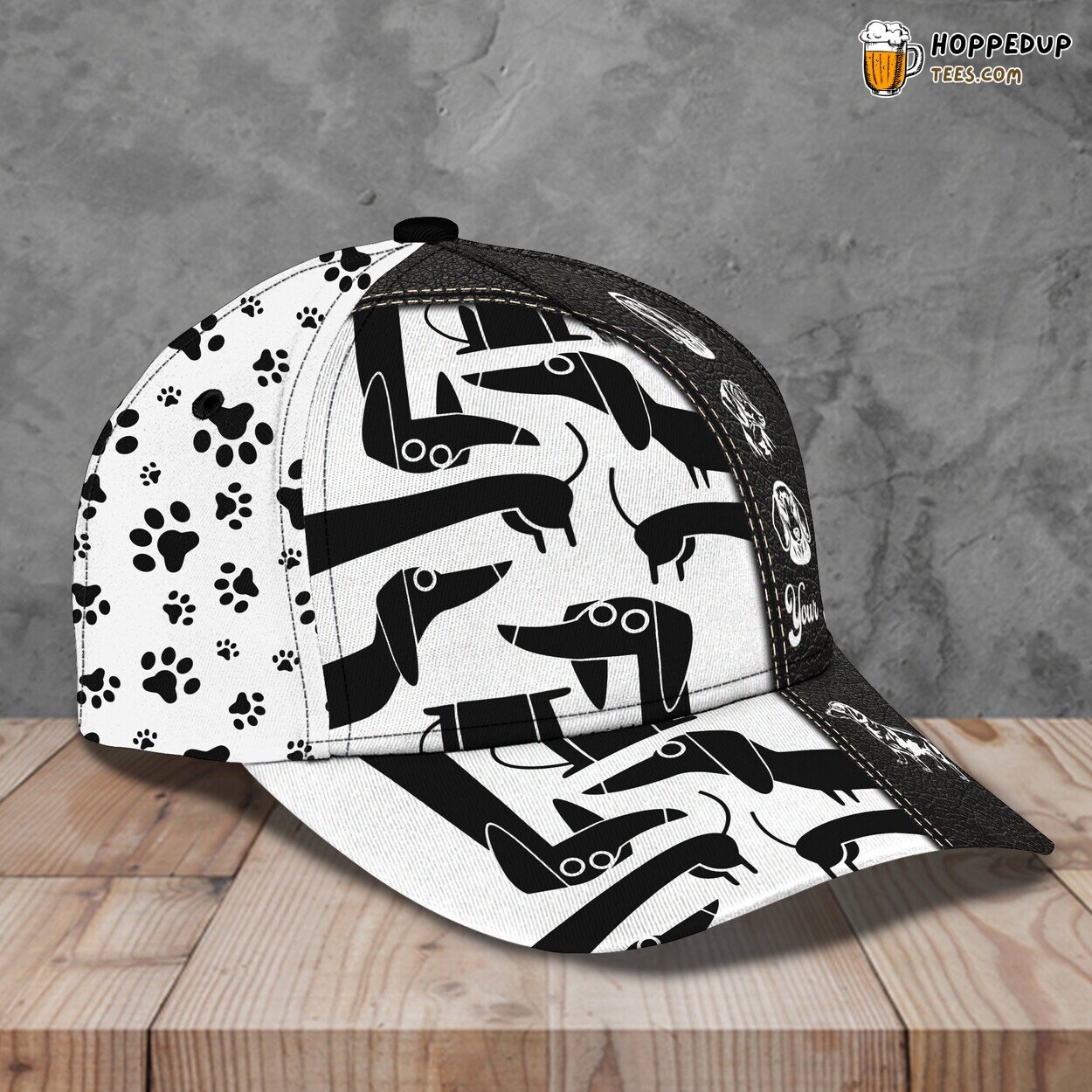 3D Personalized Classic Cap Dachshund Love Design Name Cap Unique