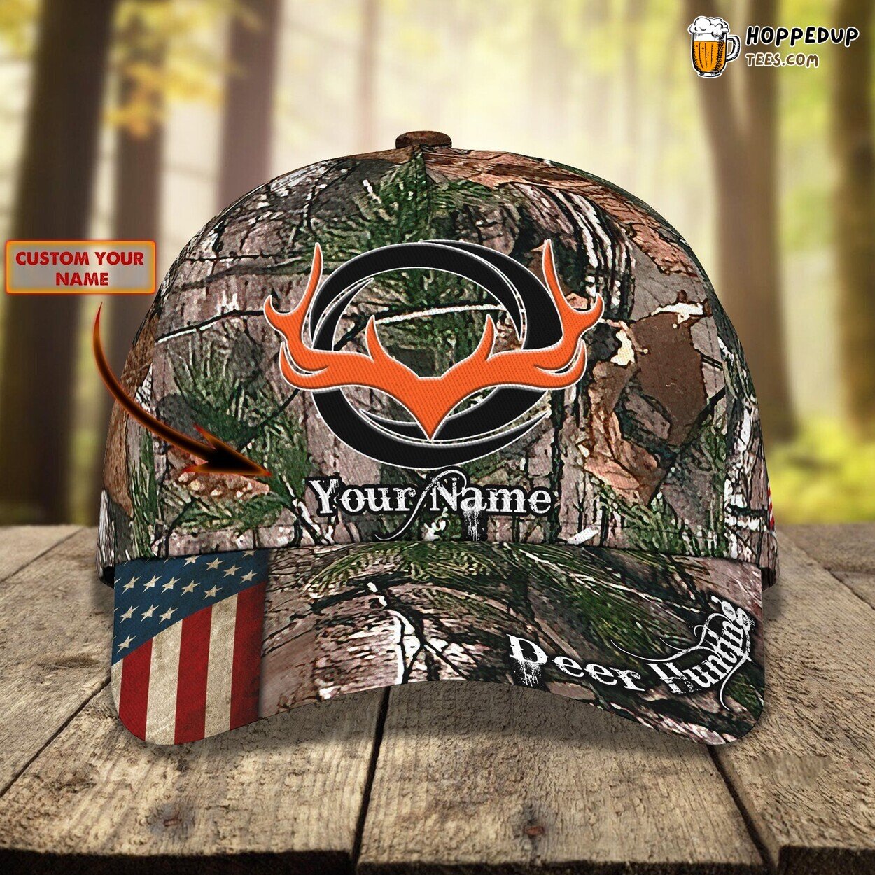 3D Personalized Classic Cap Deer Hunting Unique Design Name Cap