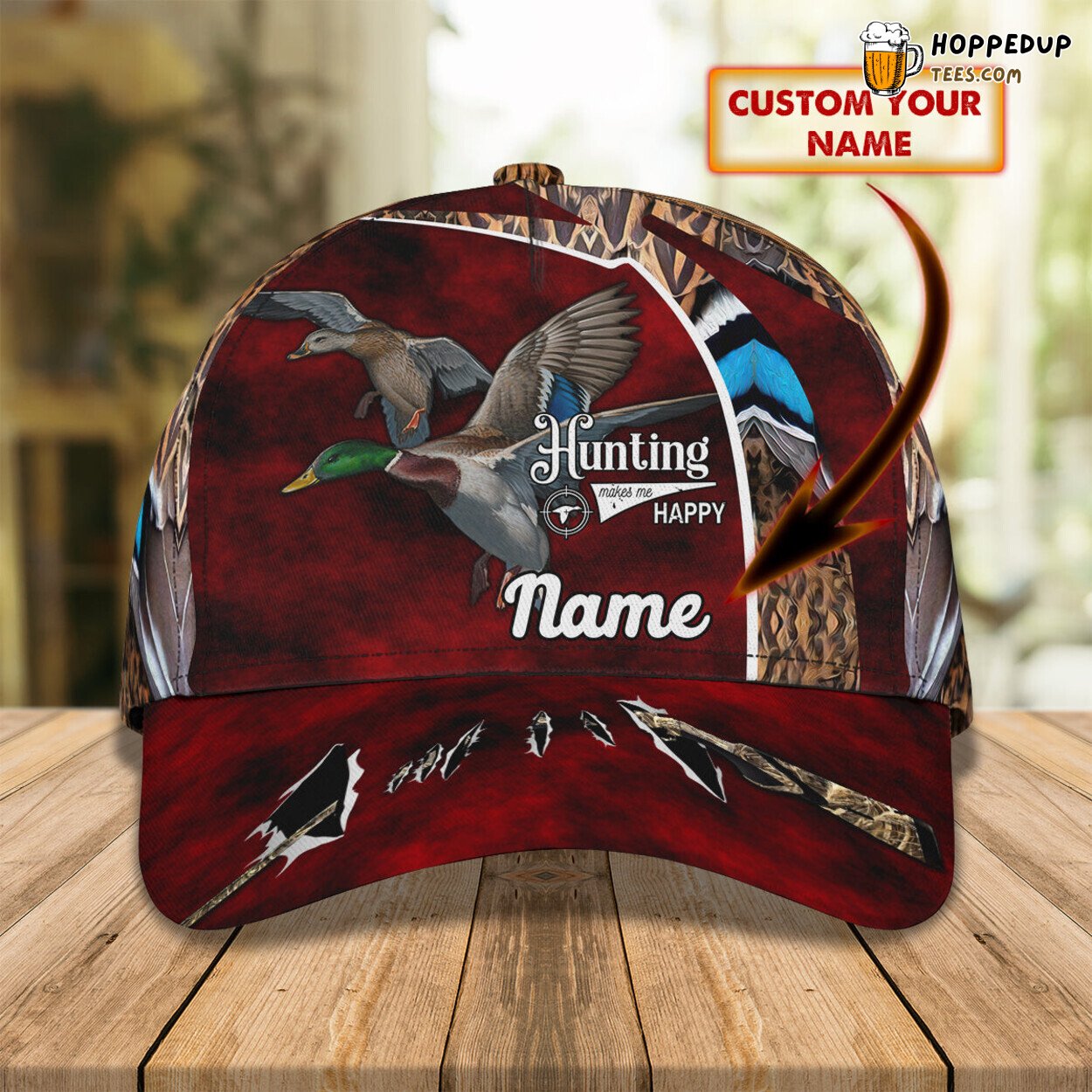 3D Personalized Classic Cap Duck Hunting Exclusive Name Cap Design