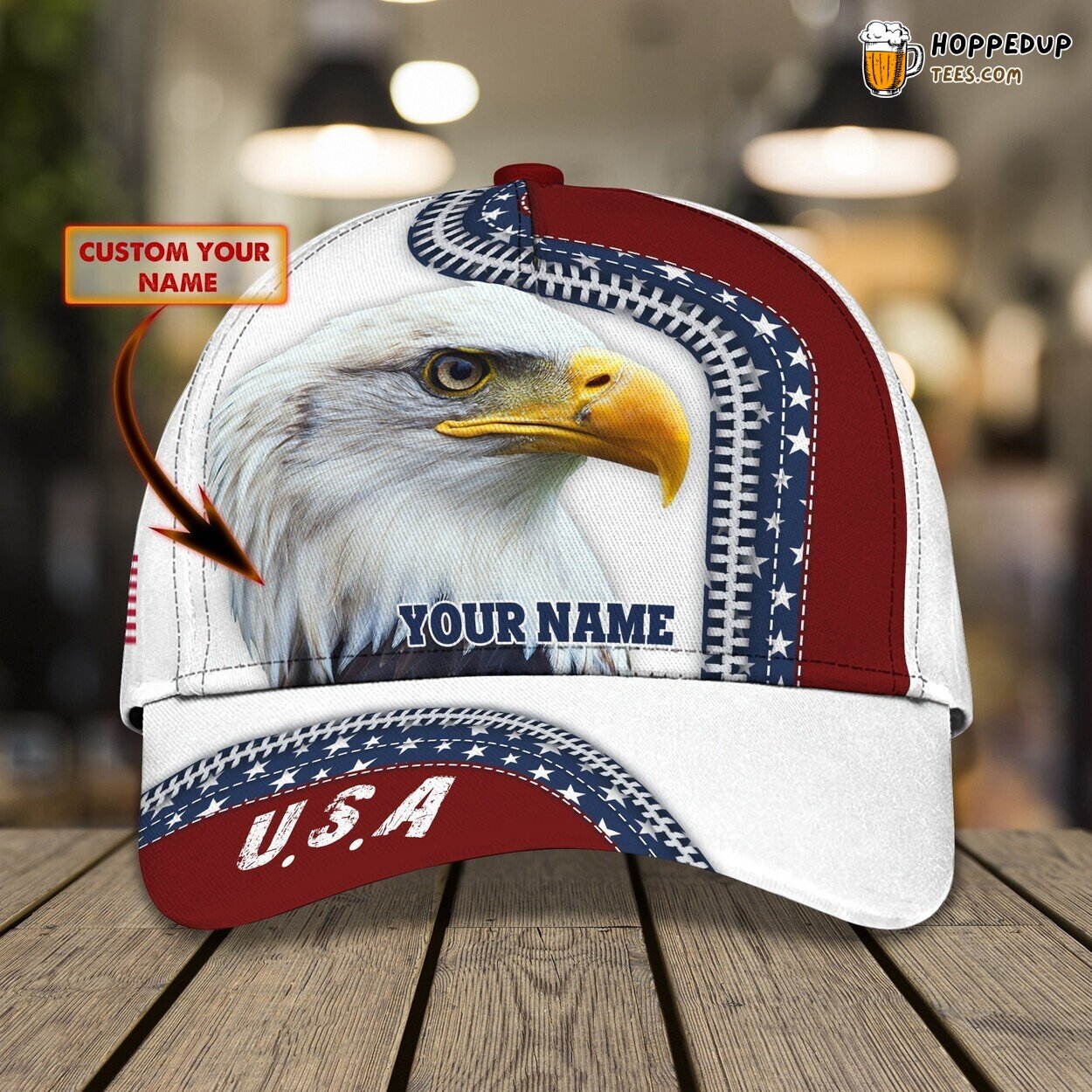3D Personalized Classic Cap Eagle Unique Design Name Cap