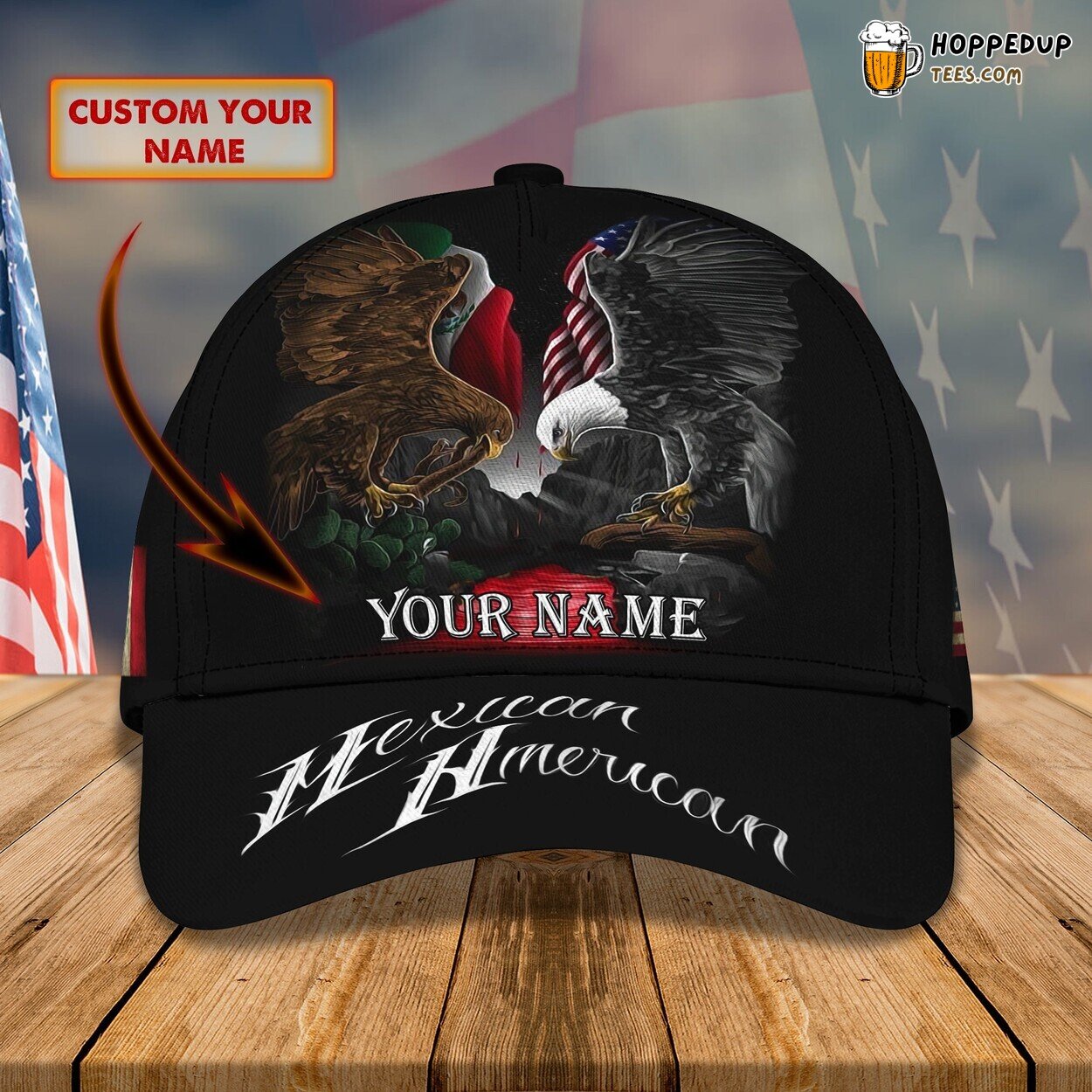 3D Personalized Classic Cap Mexico Design Premium Name Cap