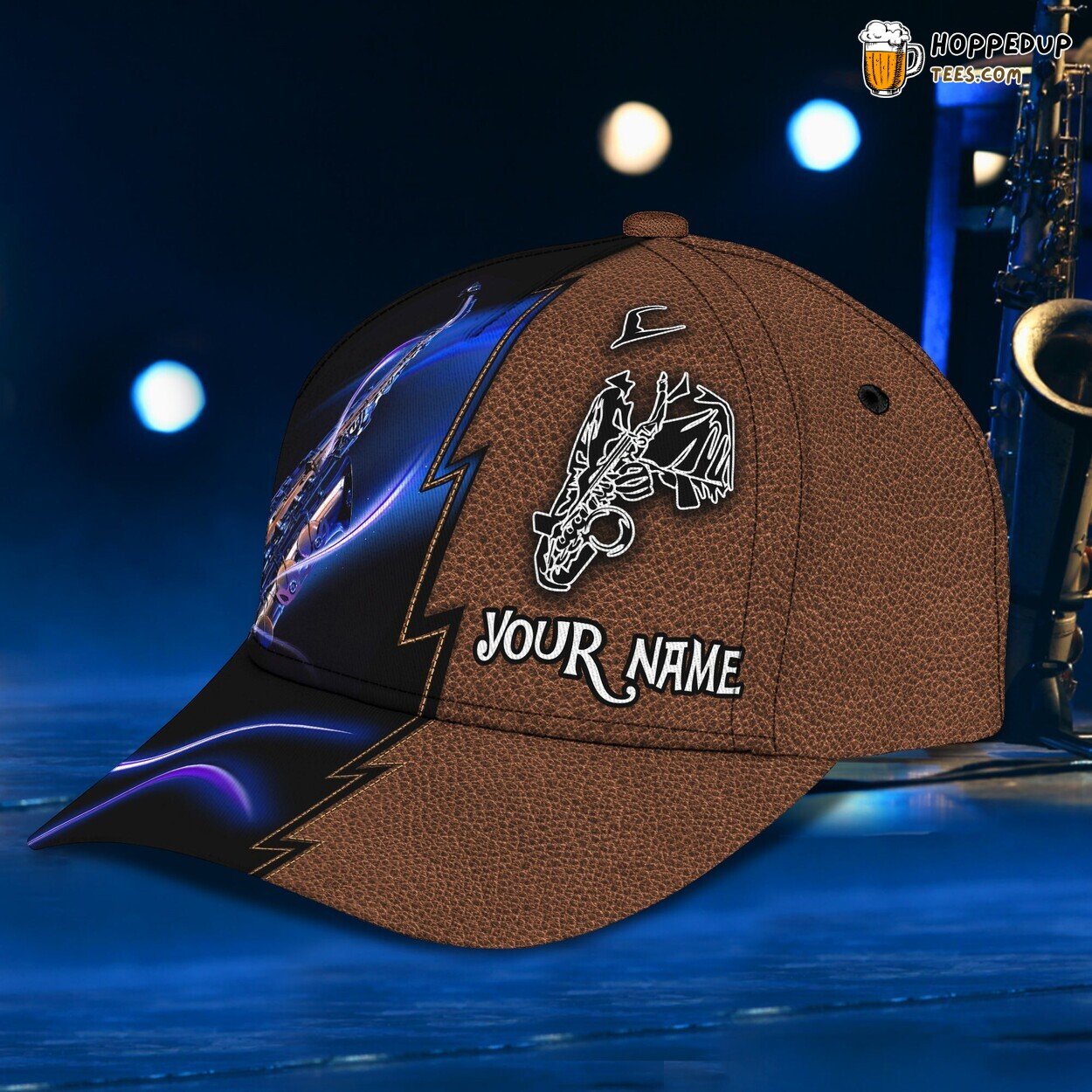 3D Personalized Classic Cap Saxophone Classic Design Name Cap