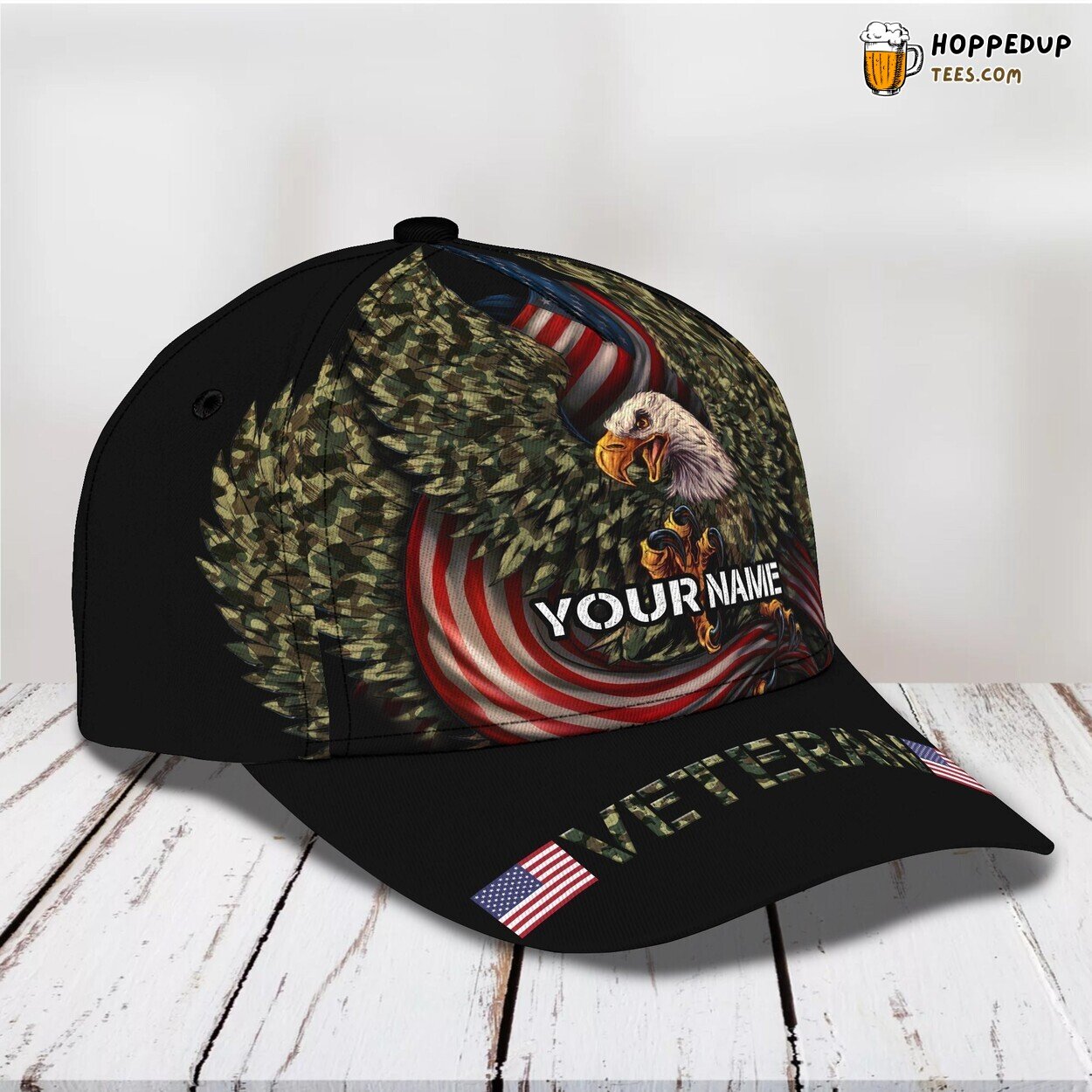 3D Personalized Classic Cap Veteran Patriotic Name Cap Unique