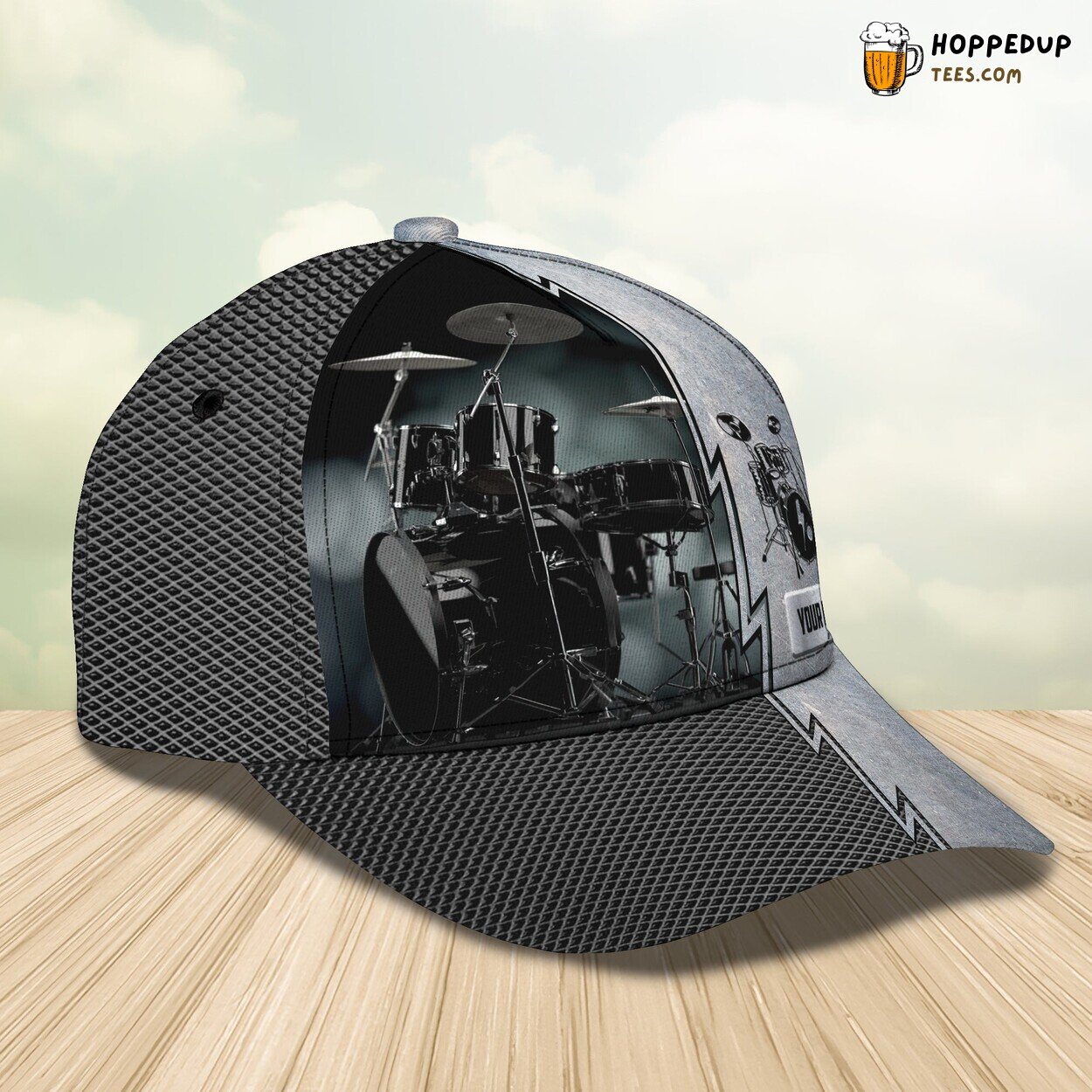 3D Personalized Name Classic Drum Design Cap Distinctive Choice