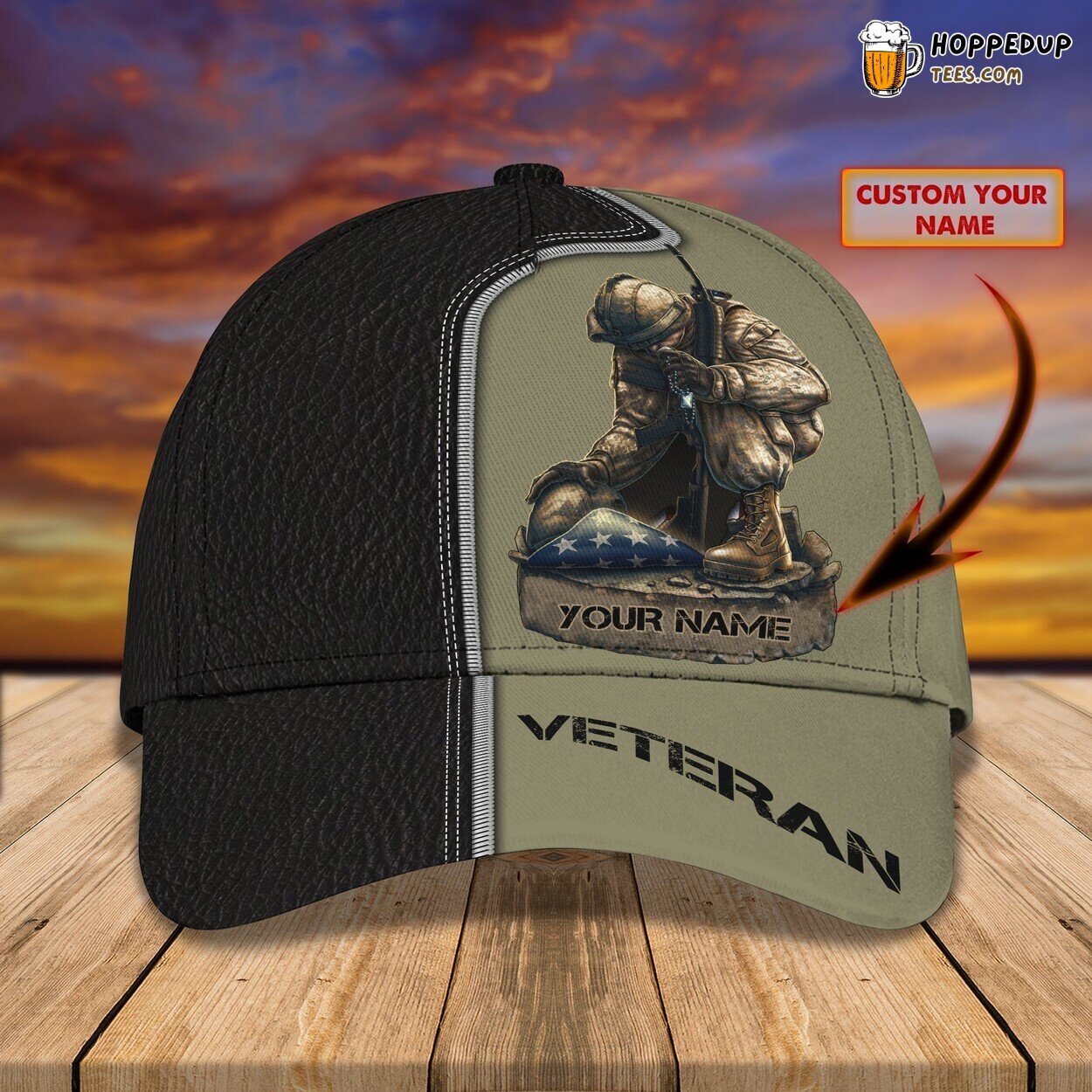 3D Personalized Name Classic Veteran Design Cap Ultimate Choice