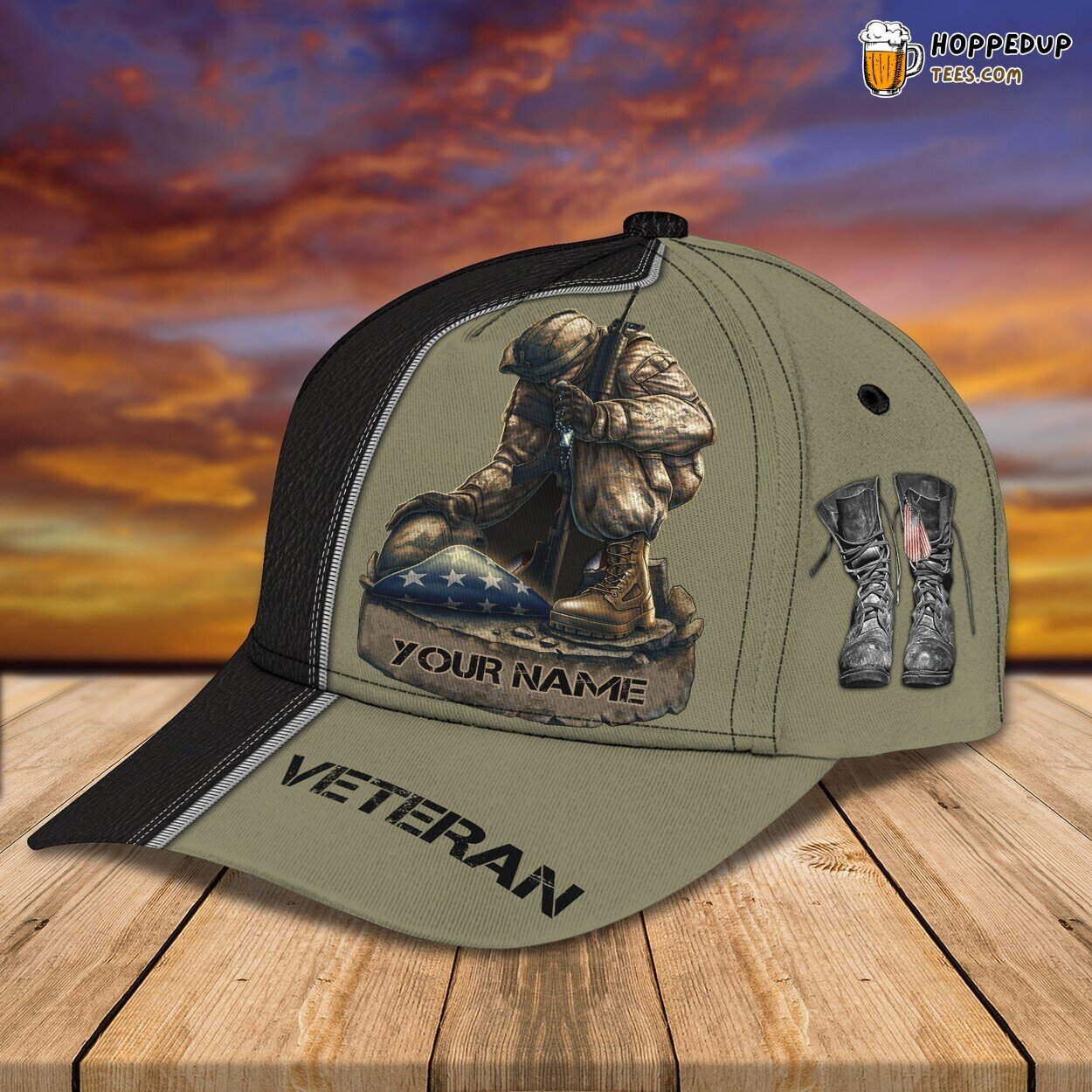 3D Personalized Name Classic Veteran Design Cap Ultimate Choice