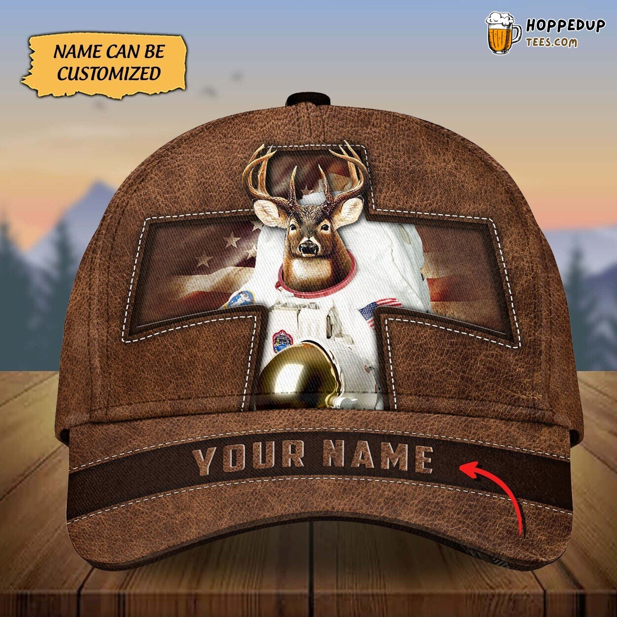 3D Printed Baseball Cap Personalized Name Deer Exclusive Design