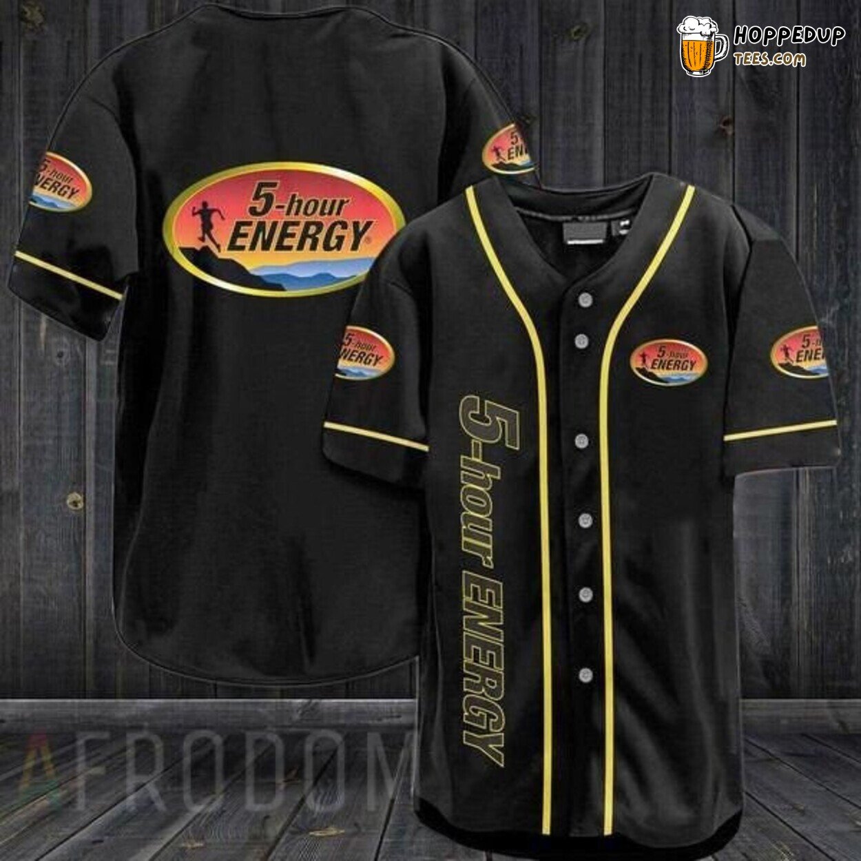 5 Hour ENERGY Drink Vintage Black Energizing Baseball Jersey Boost