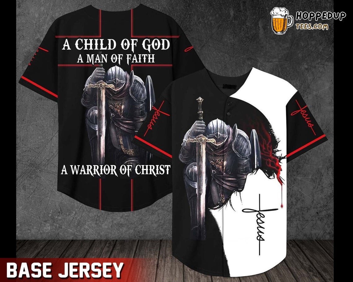 A Child Of God A Warrior Of Christ Lion Baseball Tee Jersey Shirts 3D