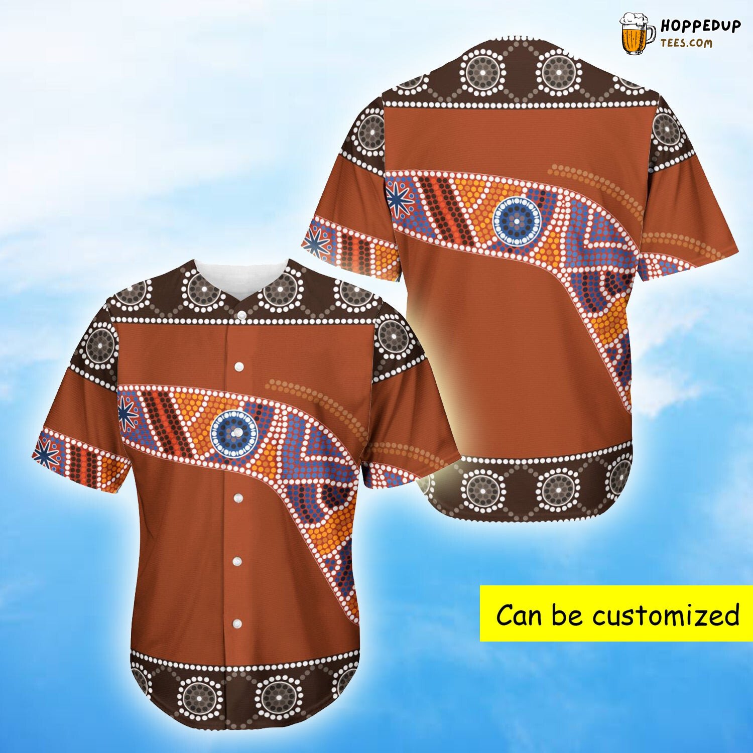 Aboriginal Dot Boomerang Baseball Tee Jersey Shirts 3D