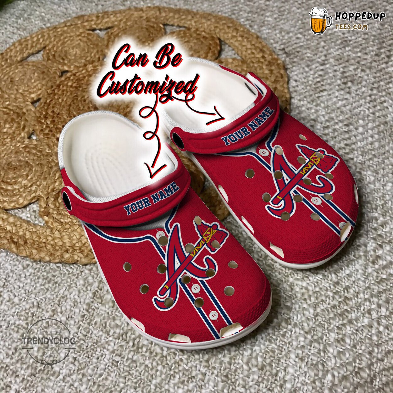 ABraves Baseball Jersey Style Personalized Comfortable Clog Shoes