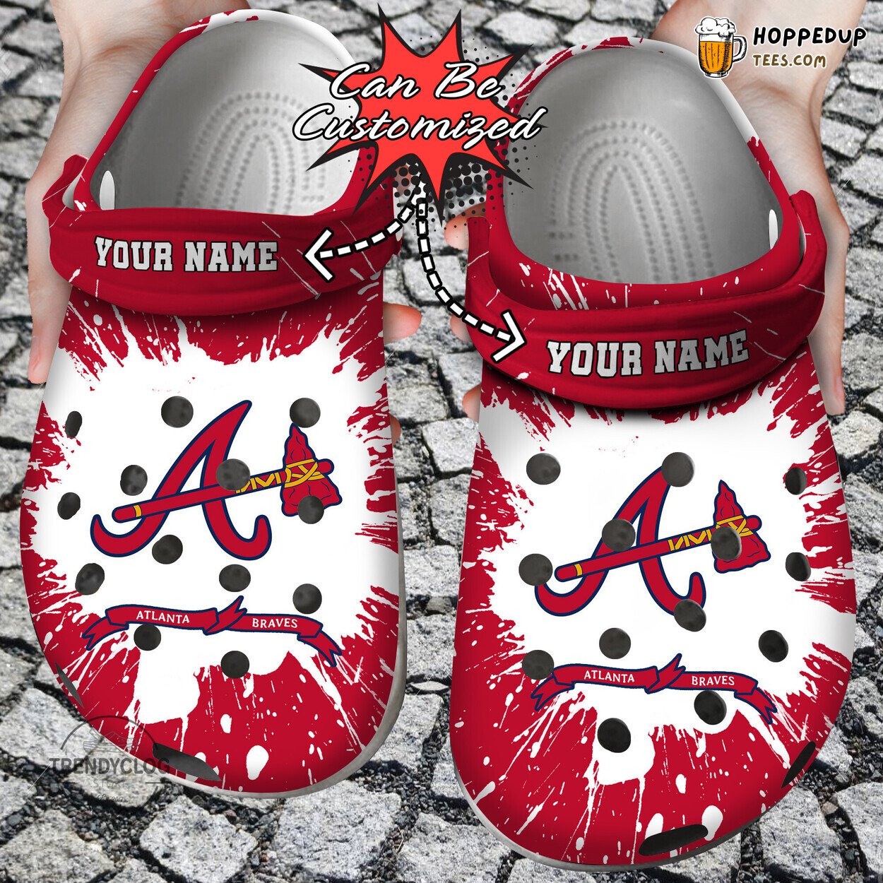 ABraves Baseball Team Personalized Stylish Comfortable Clog Shoes