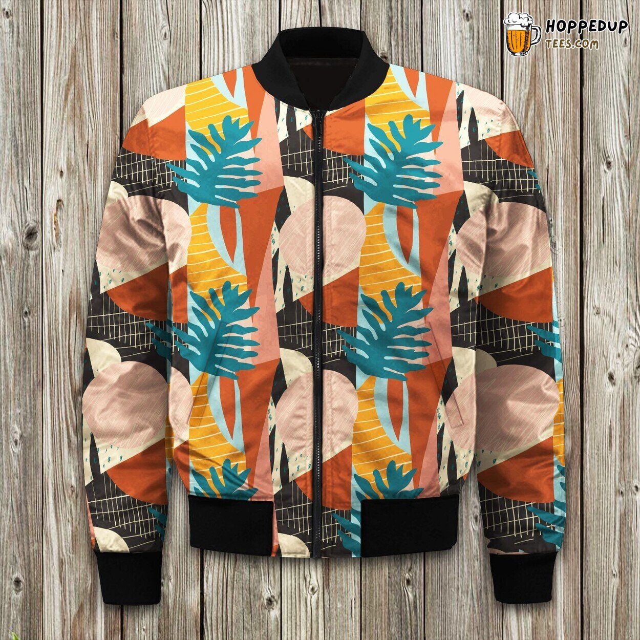Abstract Collage Bomber Jacket