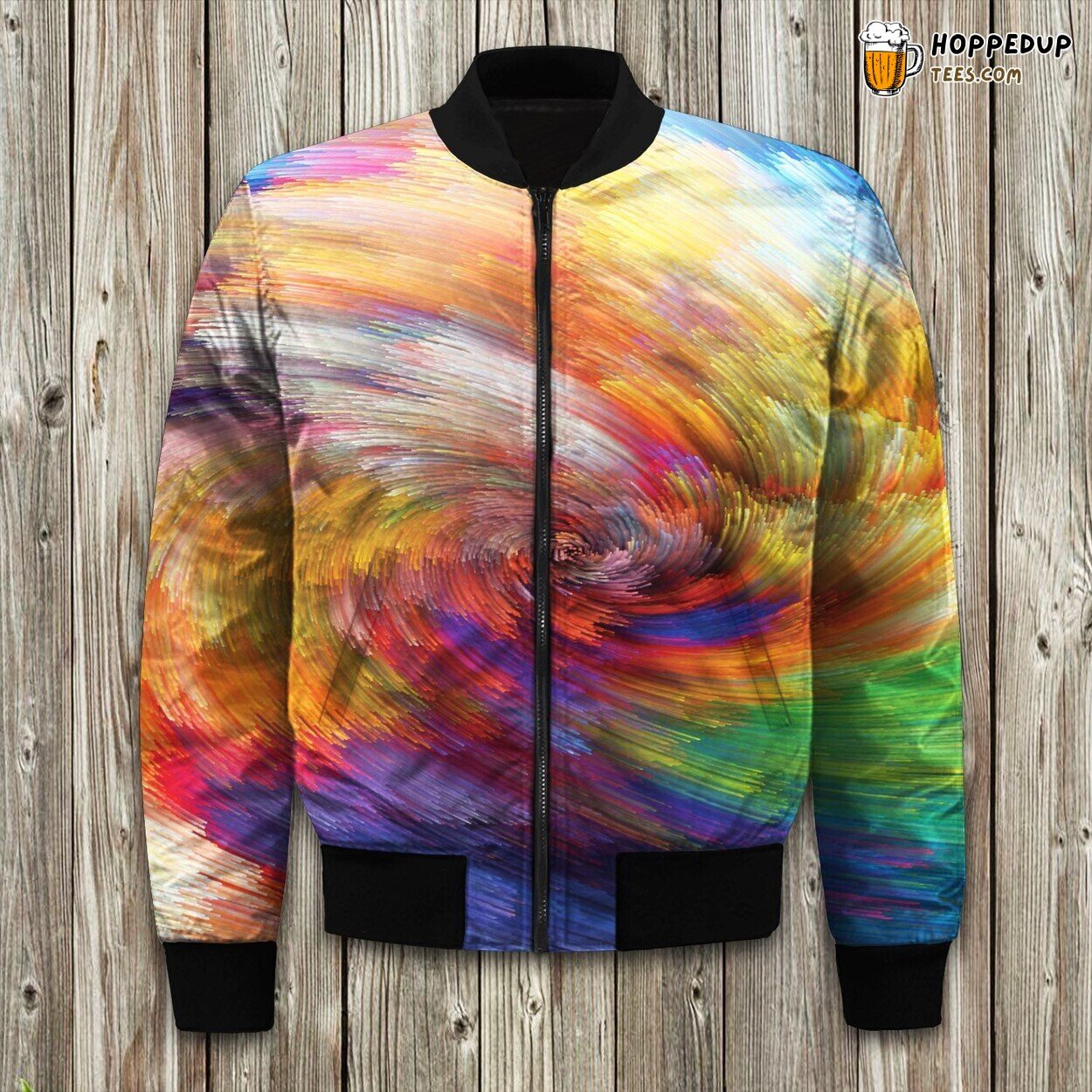 Abstract Colorful Bomber Jacket