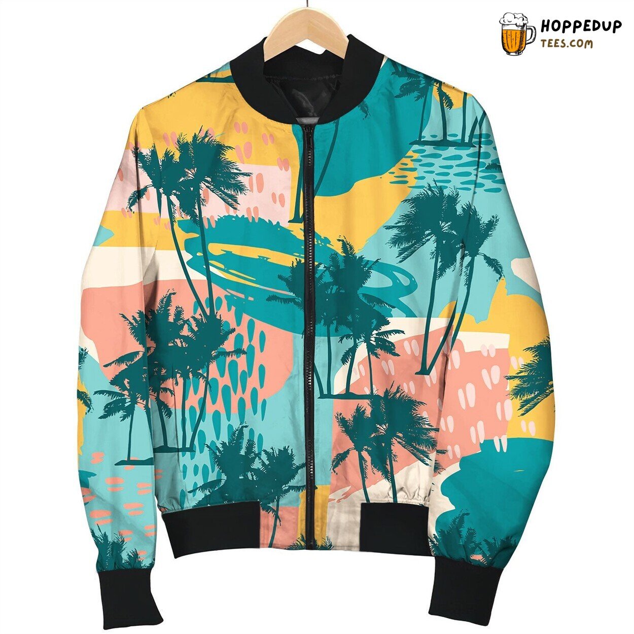Abstract Creative Seamless Pattern With Tropical Bomber Jacket