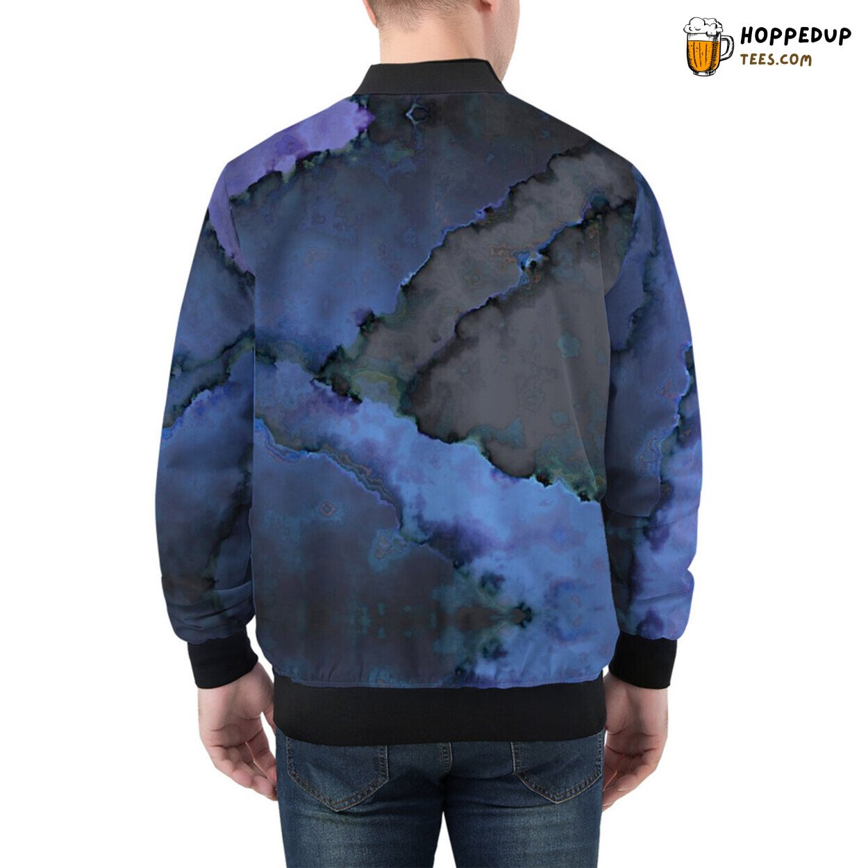 Abstract Designs Celebrate Modern Art on Men’s Bomber Jacket Fabric