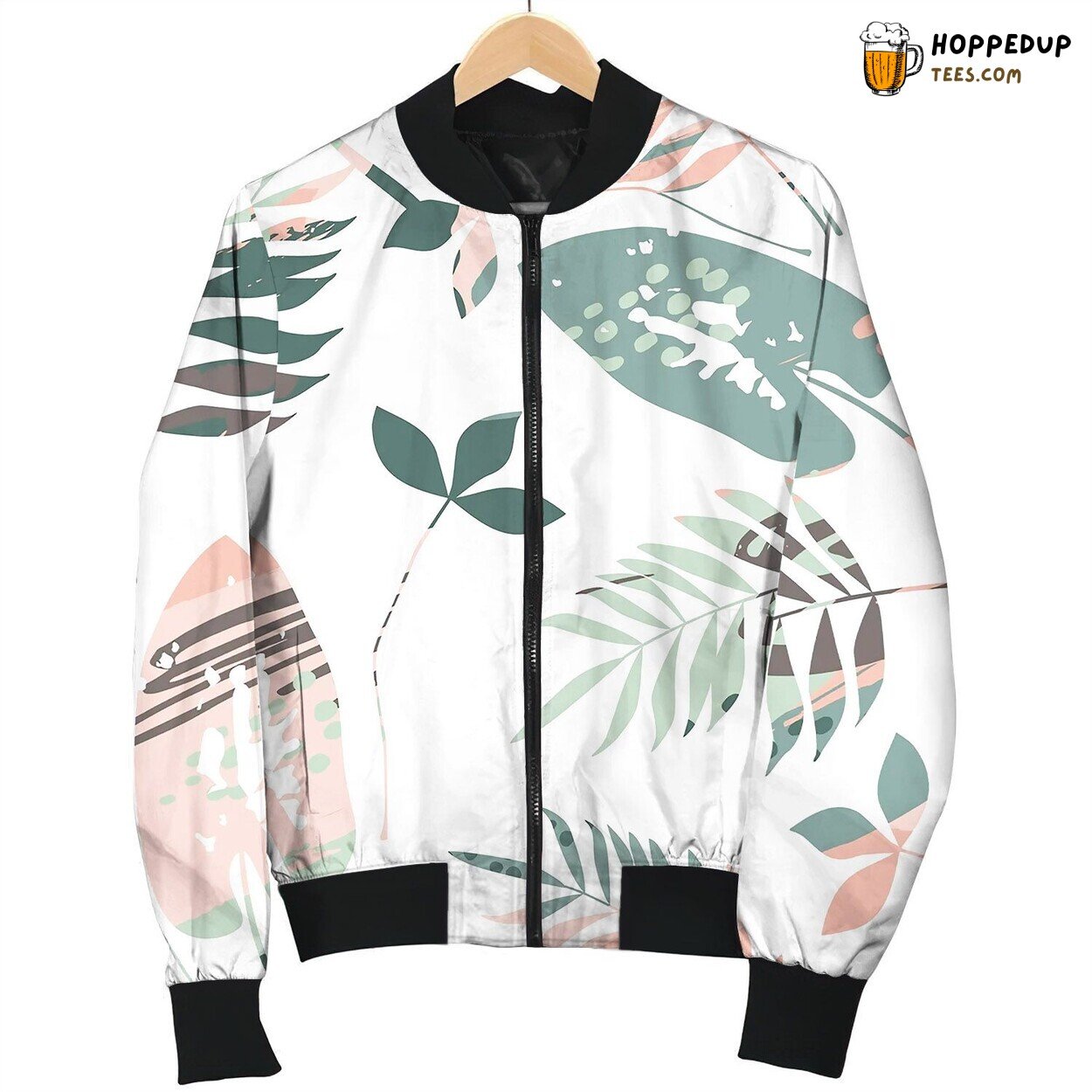 Abstract Floral Seamless Pattern With Trendy Hand Bomber Jacket