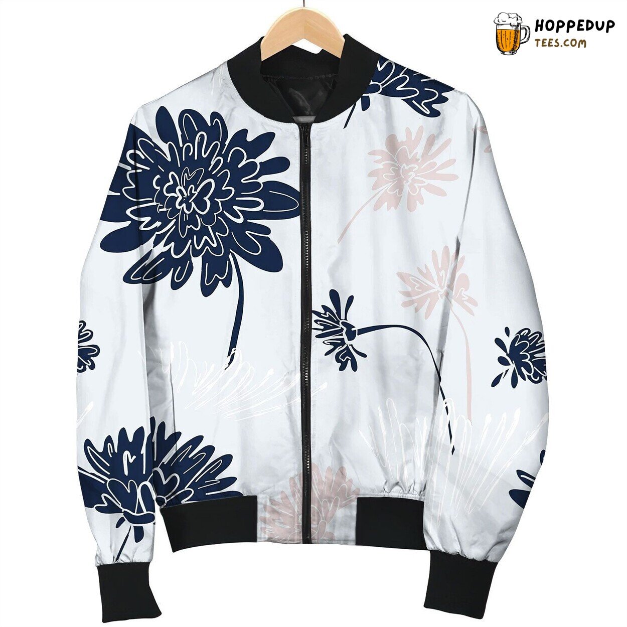 Abstract Floral Tender Patterntrendy Hand Drawn Bomber Jacket