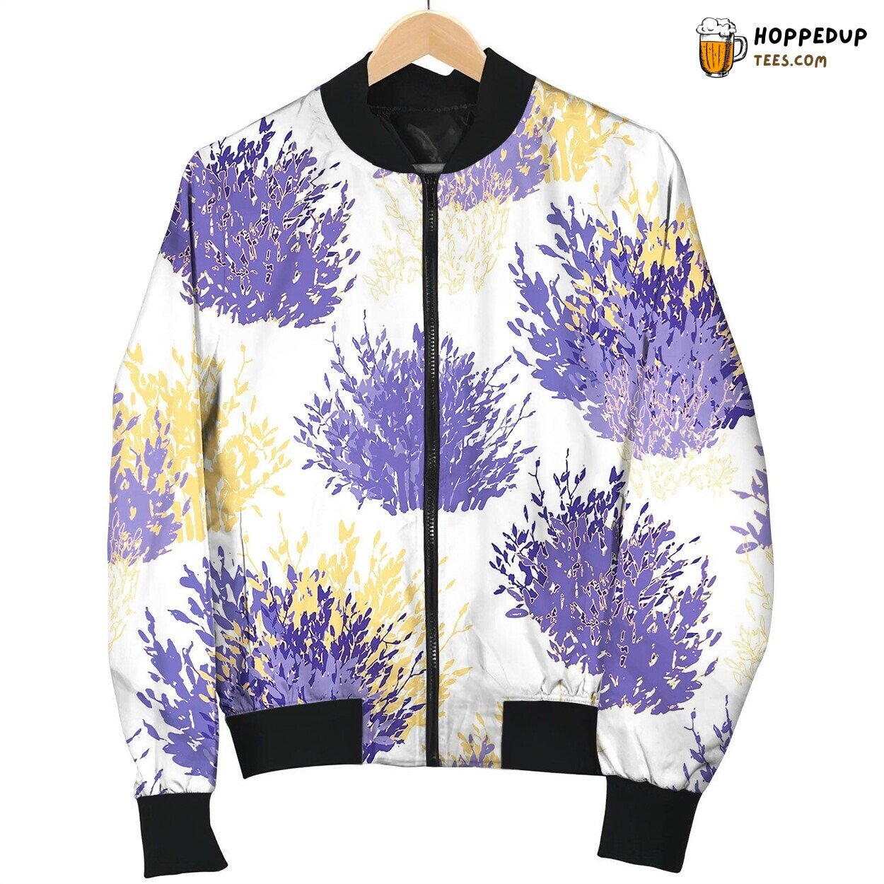 Abstract Graphic Seamless Pattern Bushes Love Bomber Jacket