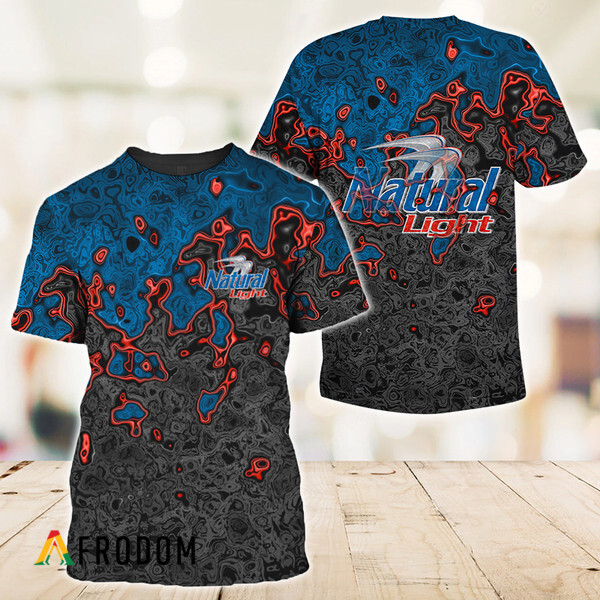 Abstract Holographic Colorful Natural Light Beer T-Shirt HU Abstract Holographic Colorful Natural Light Beer T-Shirt HU