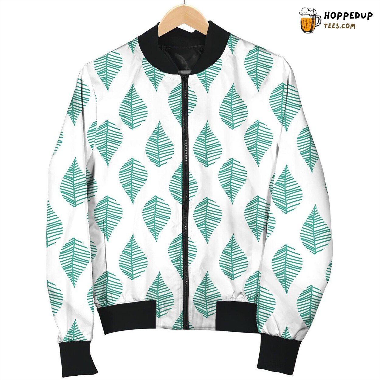 Abstract Leaves Seamless Pattern Bomber Jacket