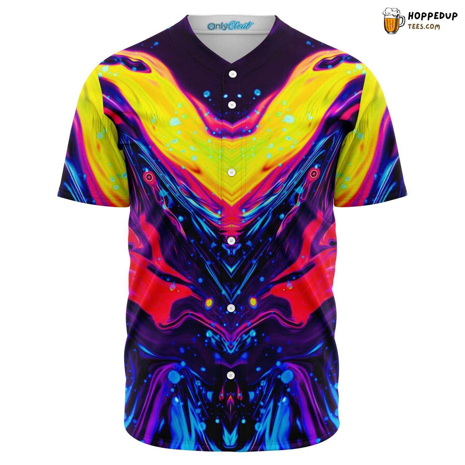 Abstract Marble Lava Design 3D Printed Baseball Jersey Top