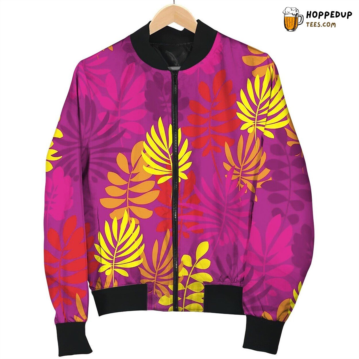 Abstract Safari Style Flower Seamless Pattern Bomber Jacket