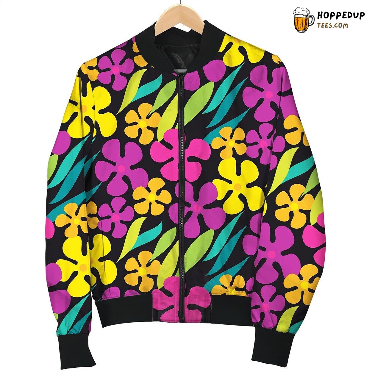 Abstract Simple Flowers Seamless Pattern Bomber Jacket