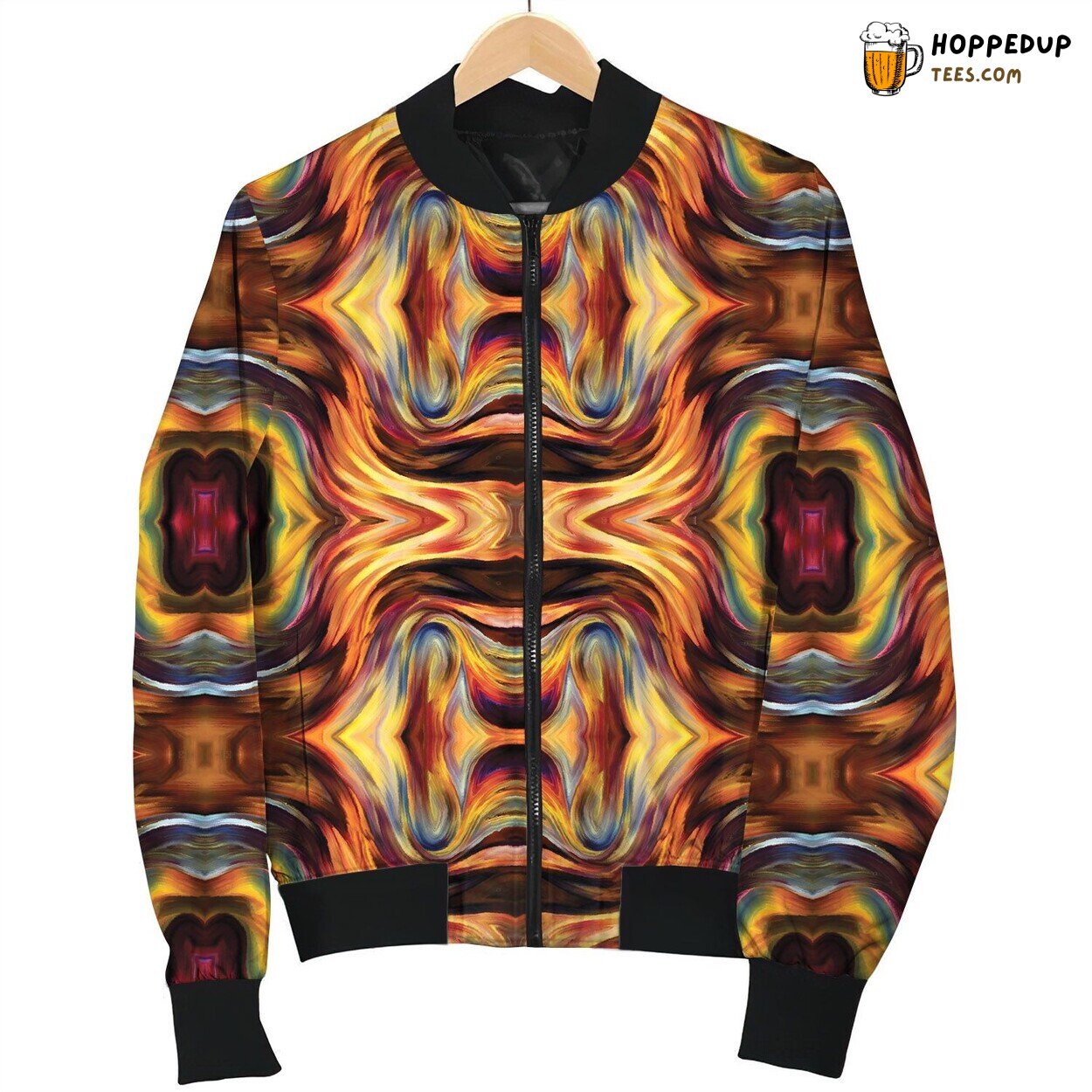 Abstract Trippy Patterns Winter Bomber Jacket Artistic Vision