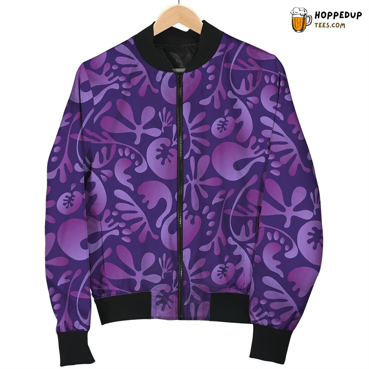 Abstract Tropical Colorful Floral Seamless Pattern Bomber Jacket