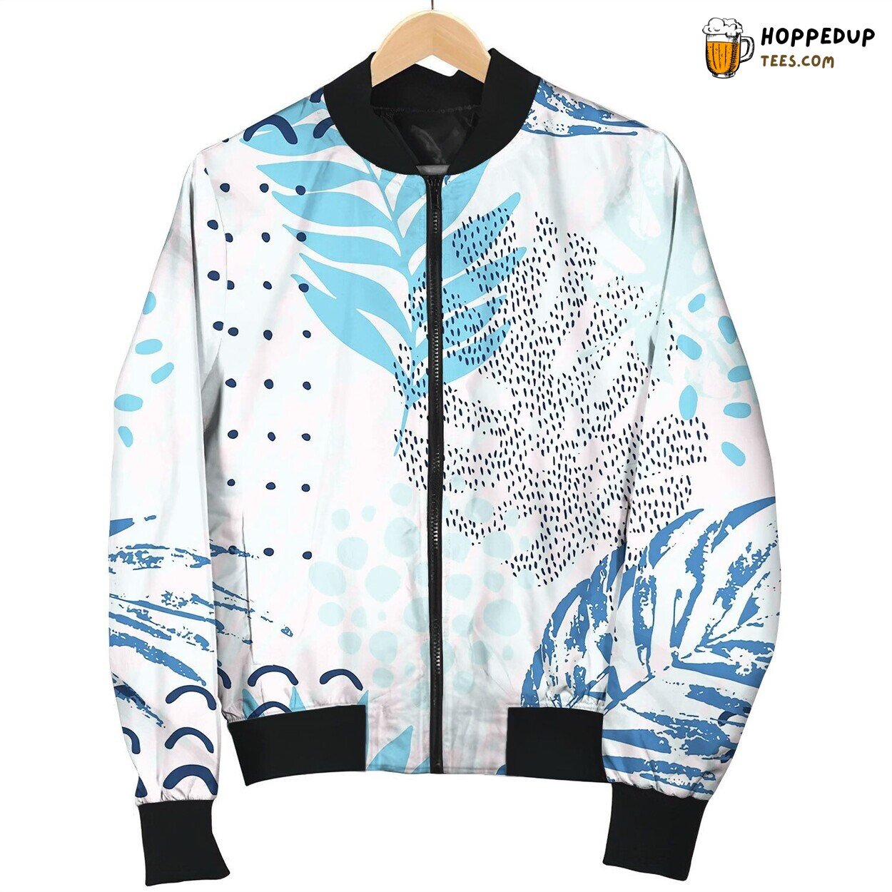Abstract Tropical Drawing In Cold Pastel Color Bomber Jacket