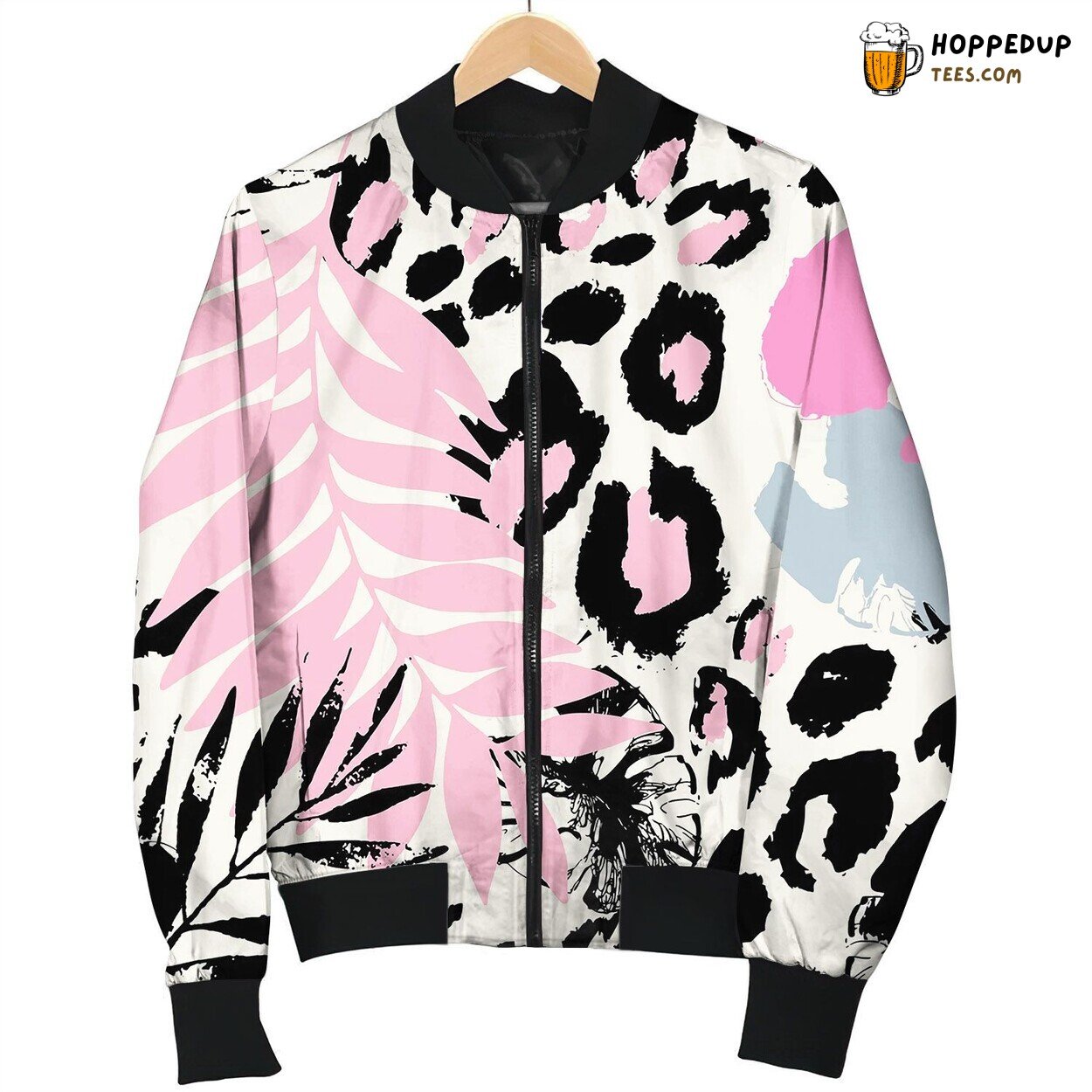 Abstract Tropical Floral Seamless Pattern Bomber Jacket