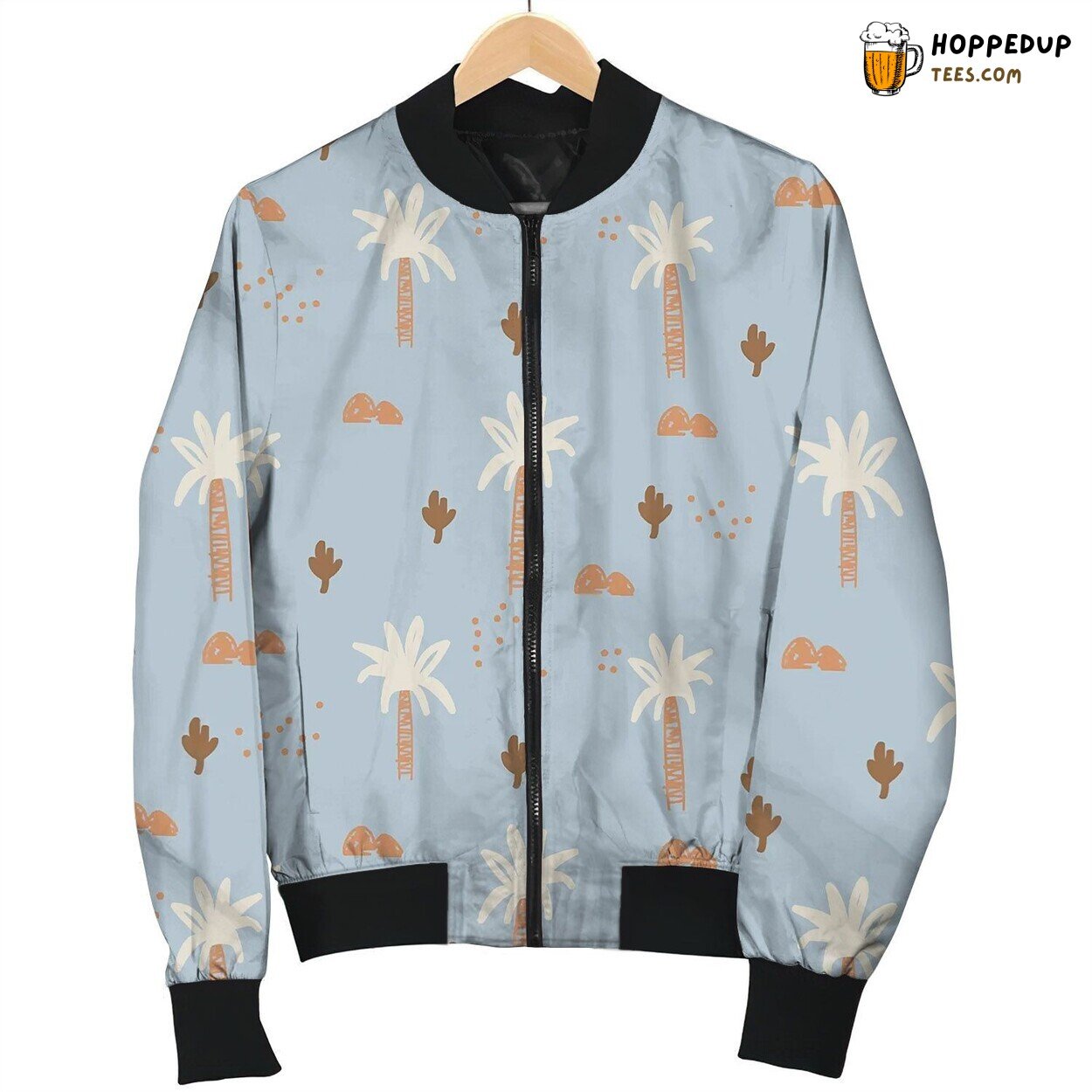 Abstract Tropical Plants Seamless Cute Pattern Bomber Jacket