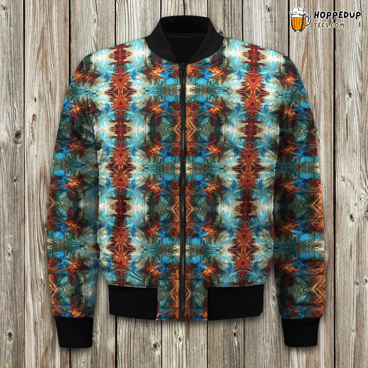 Abtract Tribal Pattern Bomber Jacket