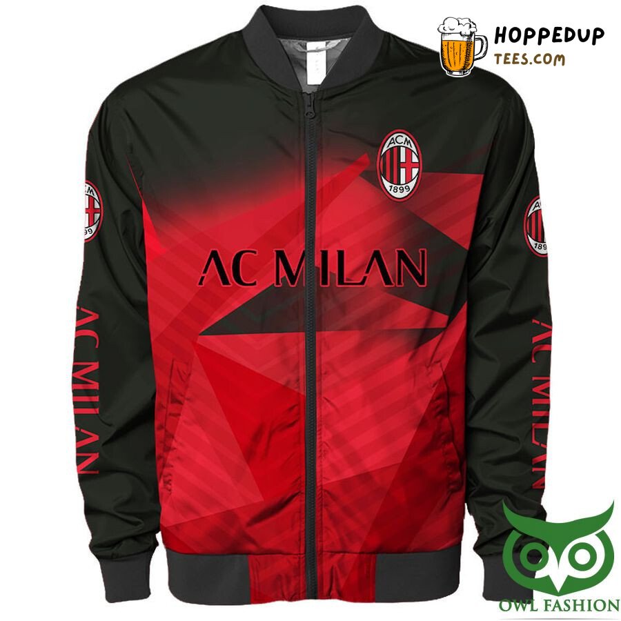 AC Milan Black Red Hawaiian Style Football Bomber Jacket Look