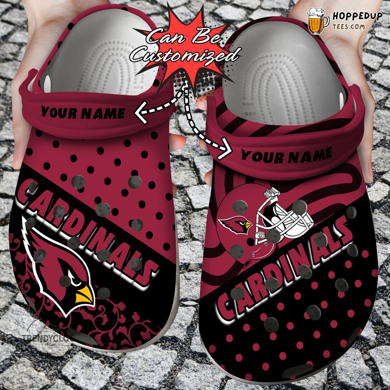 ACardinals Football Polka Dots Colors Personalized Clogs