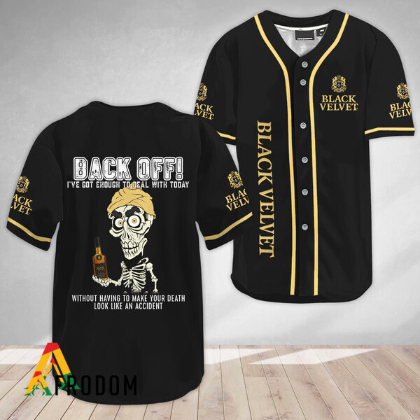 Achmed Back Off With Black Velvet Whisky Baseball Jersey HU Achmed Back Off With Black Velvet Whisky Baseball Jersey HU