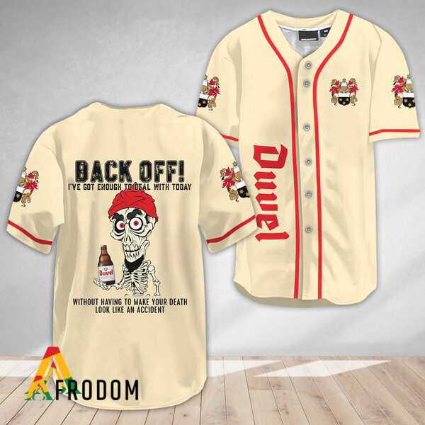 Achmed Back Off With Duvel Beer Baseball Jersey HU