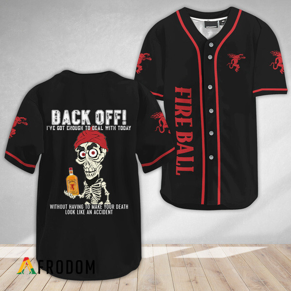 Achmed Back Off With Fireball Baseball Jersey HU