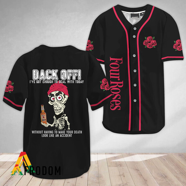 Achmed Back Off With Four Roses Bourbon Baseball Jersey HU