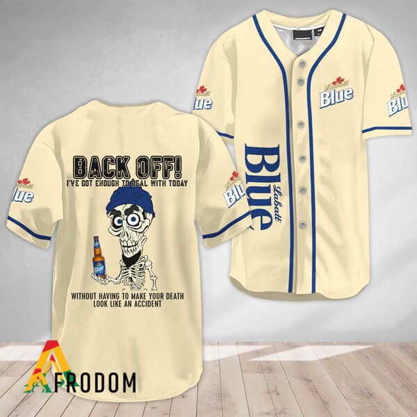 Achmed Back Off With Labatt Blue Beer Baseball Jersey HU