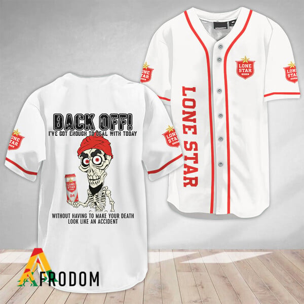 Achmed Back Off With Lone Star Beer Baseball Jersey HU