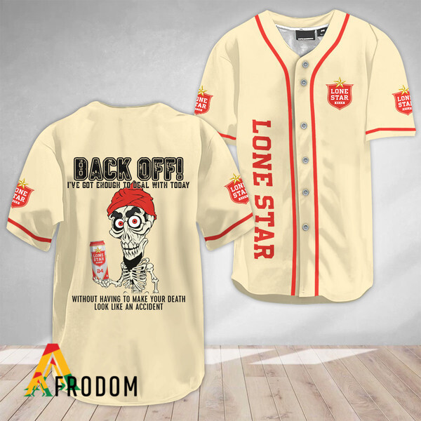 Achmed Back Off With Lone Star Beer Baseball Jersey HU