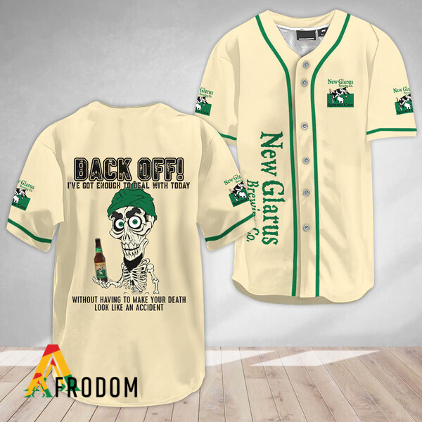 Achmed Back Off With New Glarus Beer Baseball Jersey HU