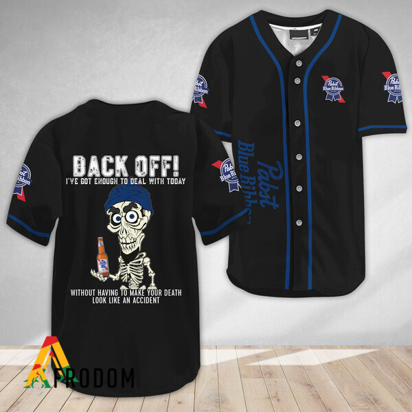 Achmed Back Off With Pabst Blue Ribbon Baseball Jersey PBR Baseball Jersey HU