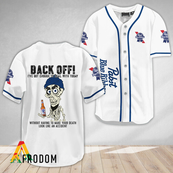 Achmed Back Off With Pabst Blue Ribbon Baseball Jersey PBR Baseball Jersey HU