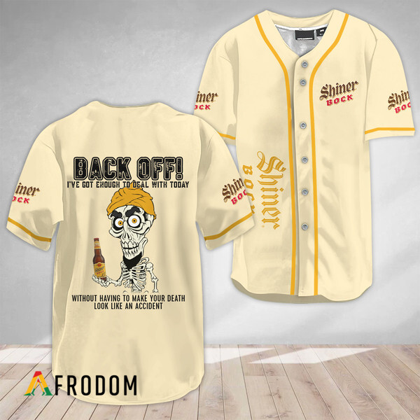 Achmed Back Off With Shiner Bock Beer Baseball Jersey HU