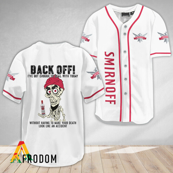 Achmed Back Off With Smirnoff Vodka Baseball Jersey HU Achmed Back Off With Smirnoff Vodka Baseball Jersey HU